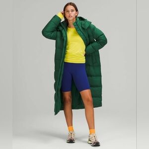Lululemon Wonder Puff Long Jacket Everglades Green